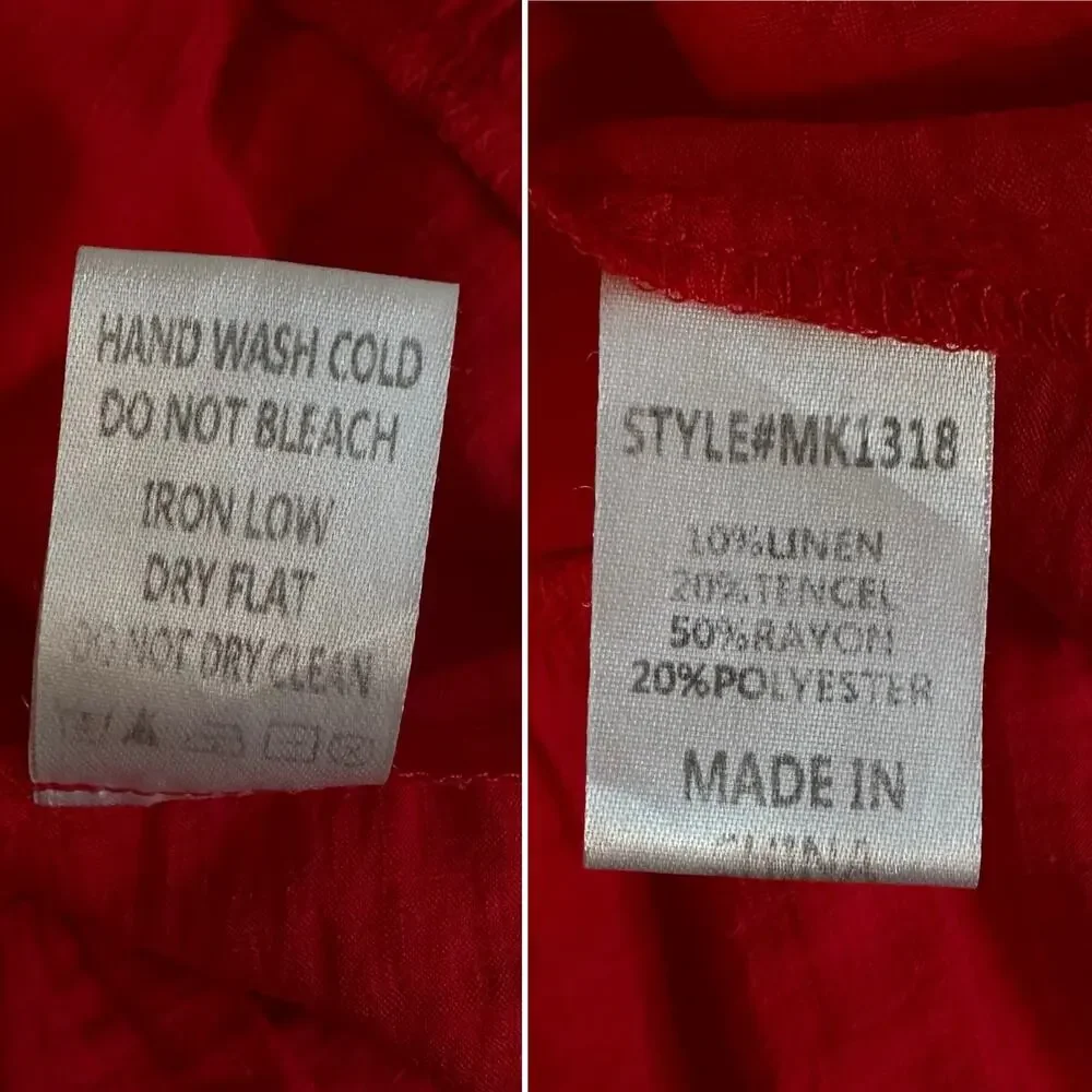 Red Sleeveless Dress, Size M, Vibrant Tiered Ruffled Hem - Picture 5 of 6